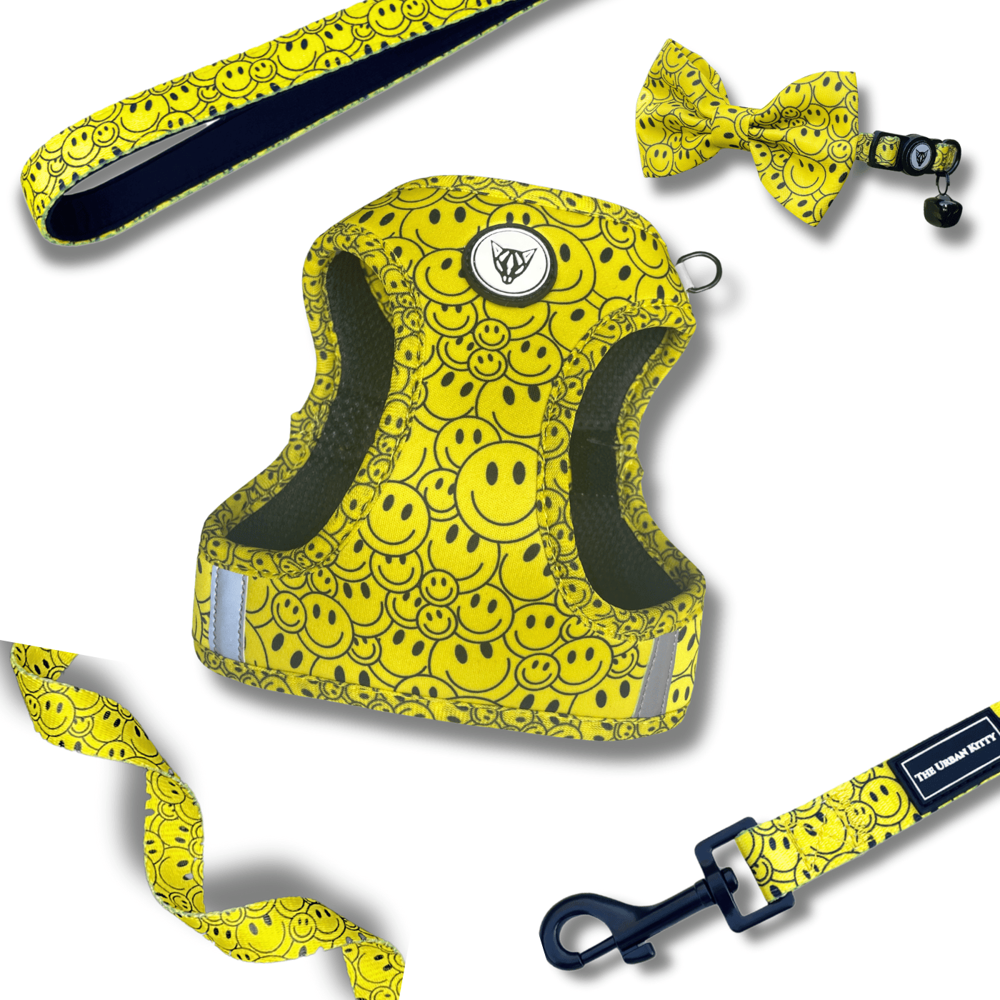 The Urban Kitty Smiley Cat Edition Cat Harness Bundle